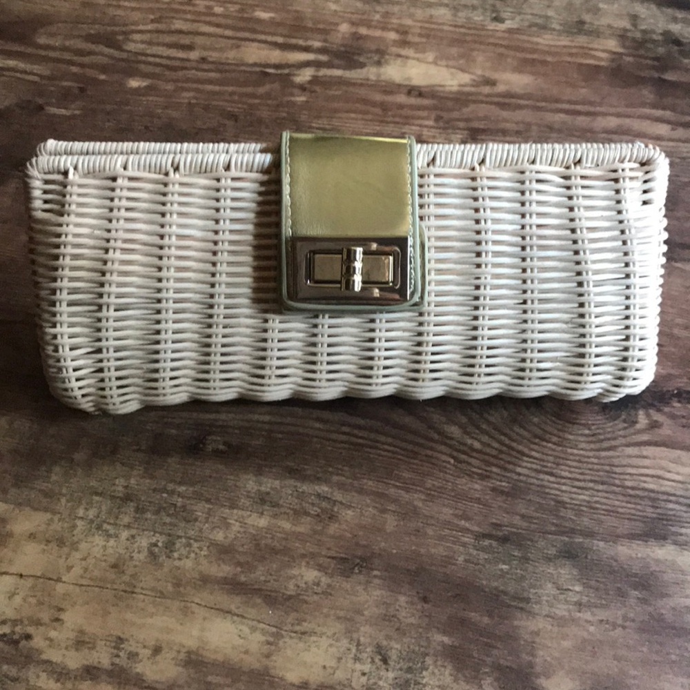 J. Crew rattan / straw clutch!